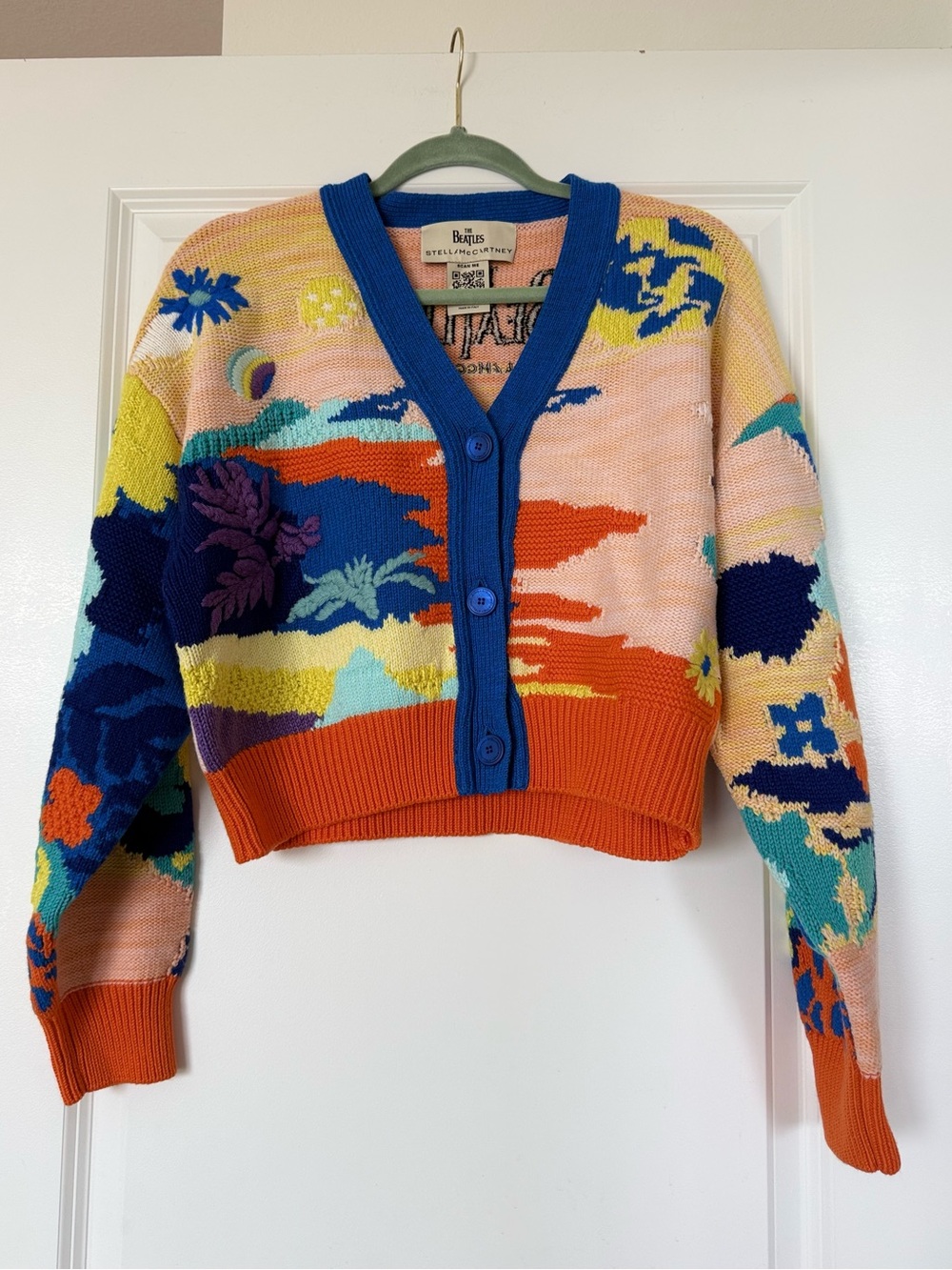 NWOT STELLA MCCARTNEY The Beatles Get Back Cropped Intarsia Cardigan $1,395 M - Picture 5 of 11